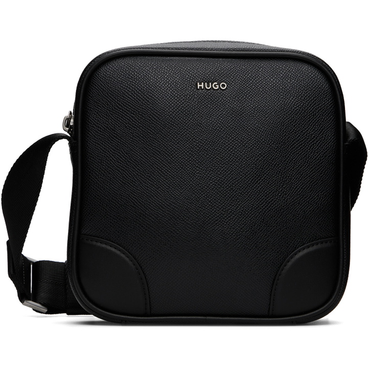 Photo: Hugo Black Grained Leather Messenger Bag