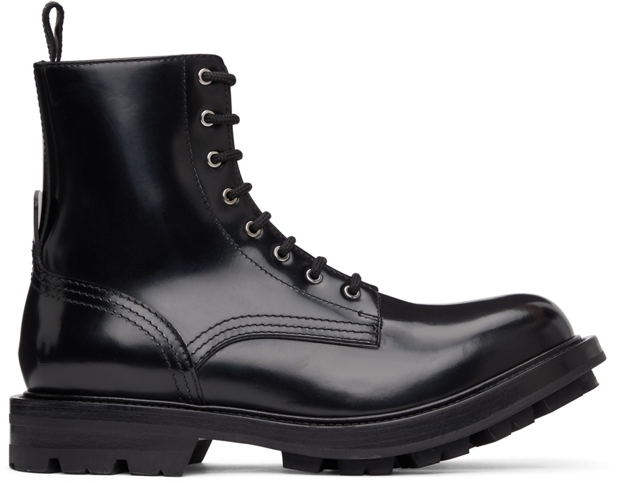 Photo: Alexander McQueen Black Polished Work Boots