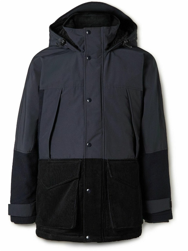 Photo: J.Crew - Shearling-Trimmed Coated-Shell and Cotton-Corduroy Coat - Blue
