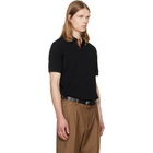 Paul Smith Black Cotton 'Artist Stripe' Placket Polo Shirt