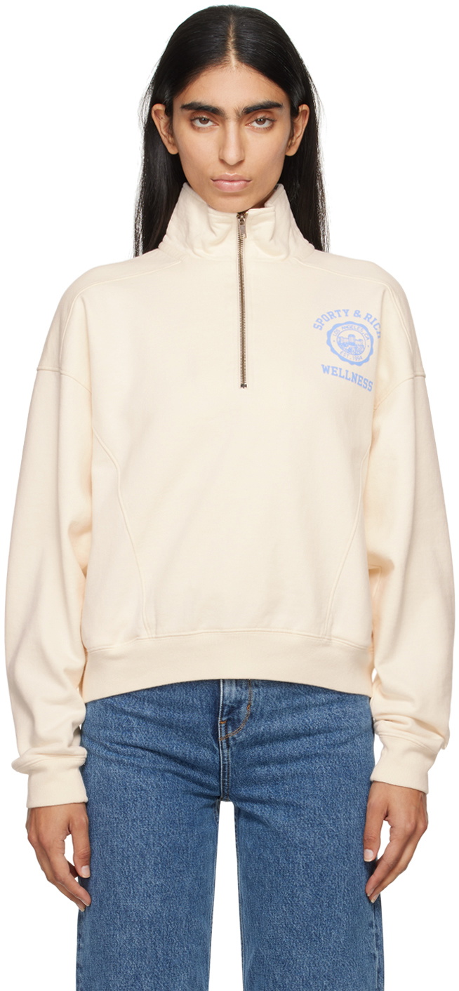 Sporty & Rich Off-White Emblem Sweatshirt Sporty & Rich