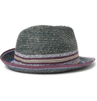 PAUL SMITH - Woven Straw Trilby Hat - Gray