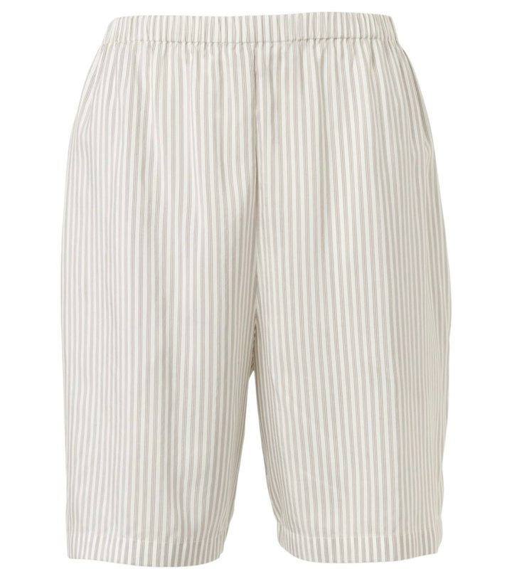 Photo: The Row Zinnia striped silk shorts