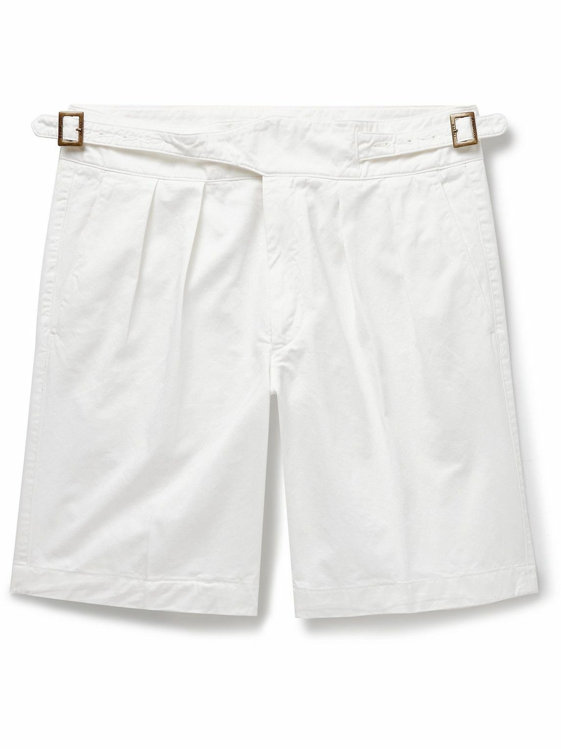 Photo: Rubinacci - Manny Straight-Leg Pleated Cotton Shorts - White