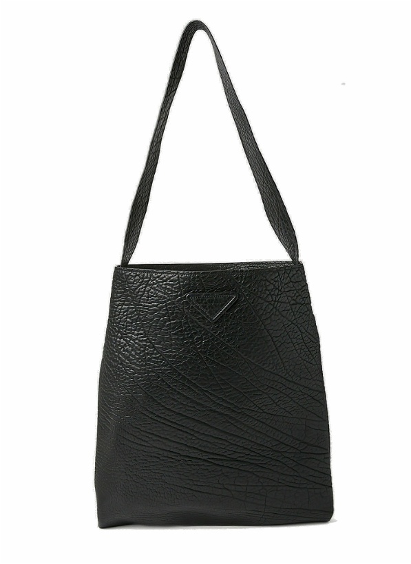 Photo: Prada - Triangle Plaque Tote Bag in Black