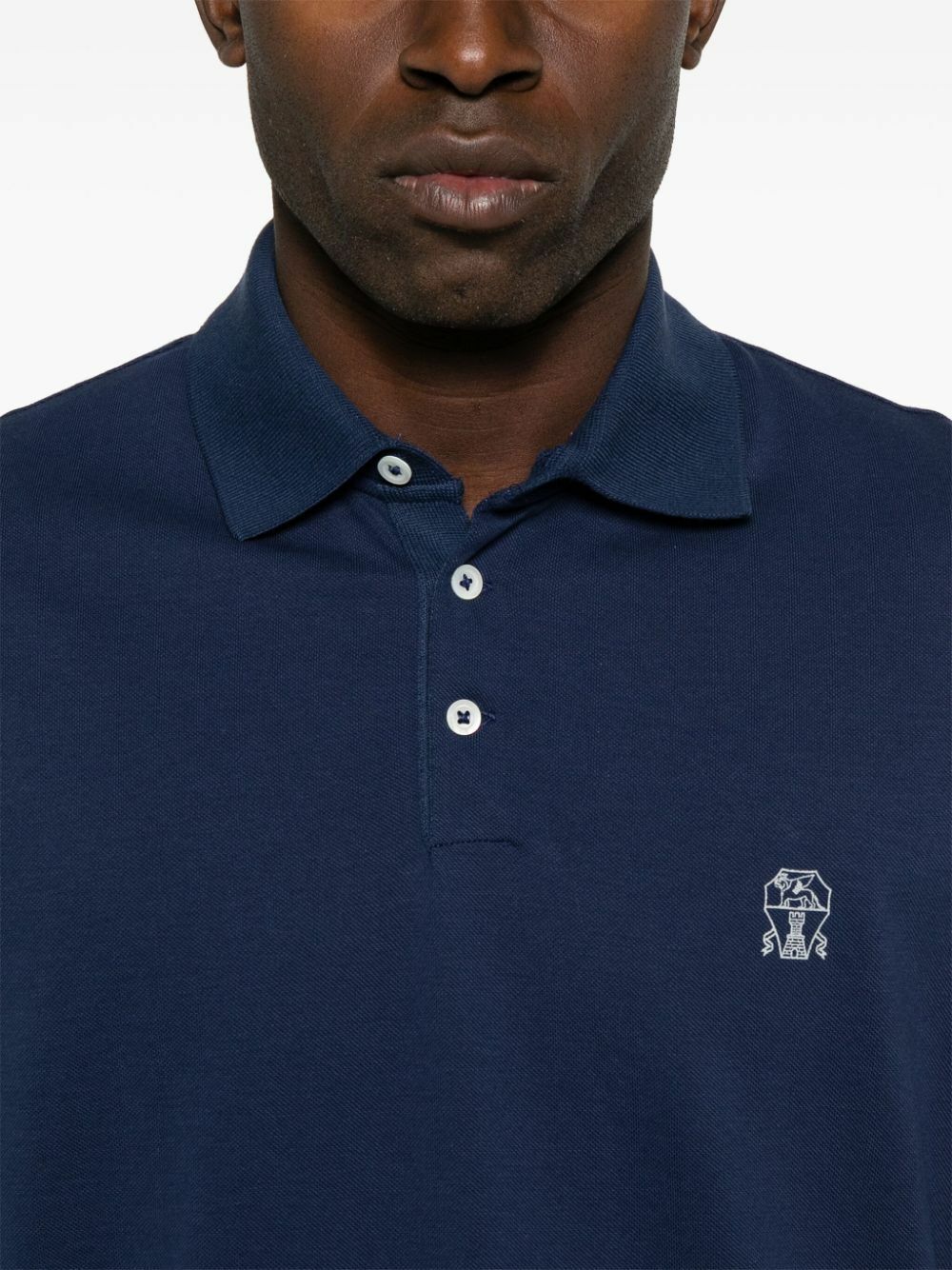 Brunello Cucinelli Logo-Print Polo Shirt