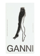 Ganni Butterfly Logo Glittered Tights Black