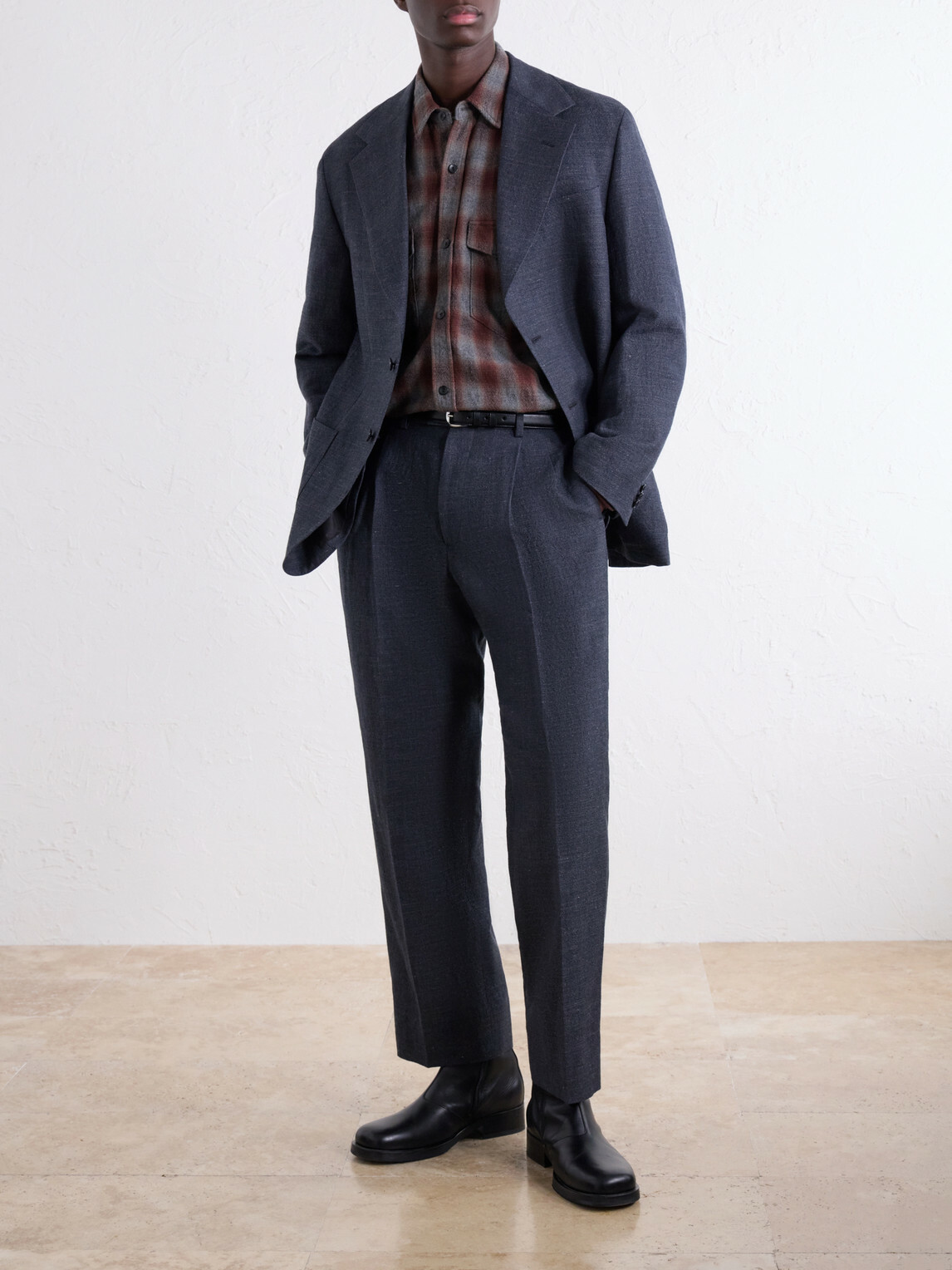 Kaptain Sunshine - Checked Wool and Alpaca-Blend Shirt - Red