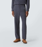 God's True Cashmere Herringbone checked cashmere straight pants