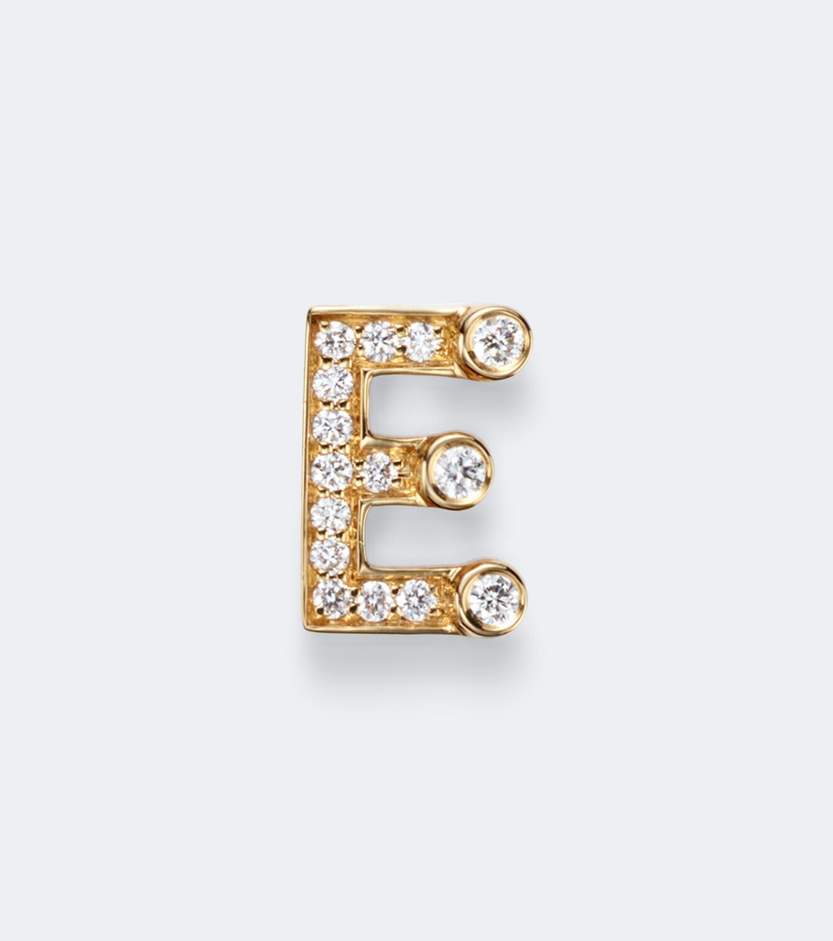 Sophie Bille Brahe Initial Petite E 18kt gold single earring with diamonds