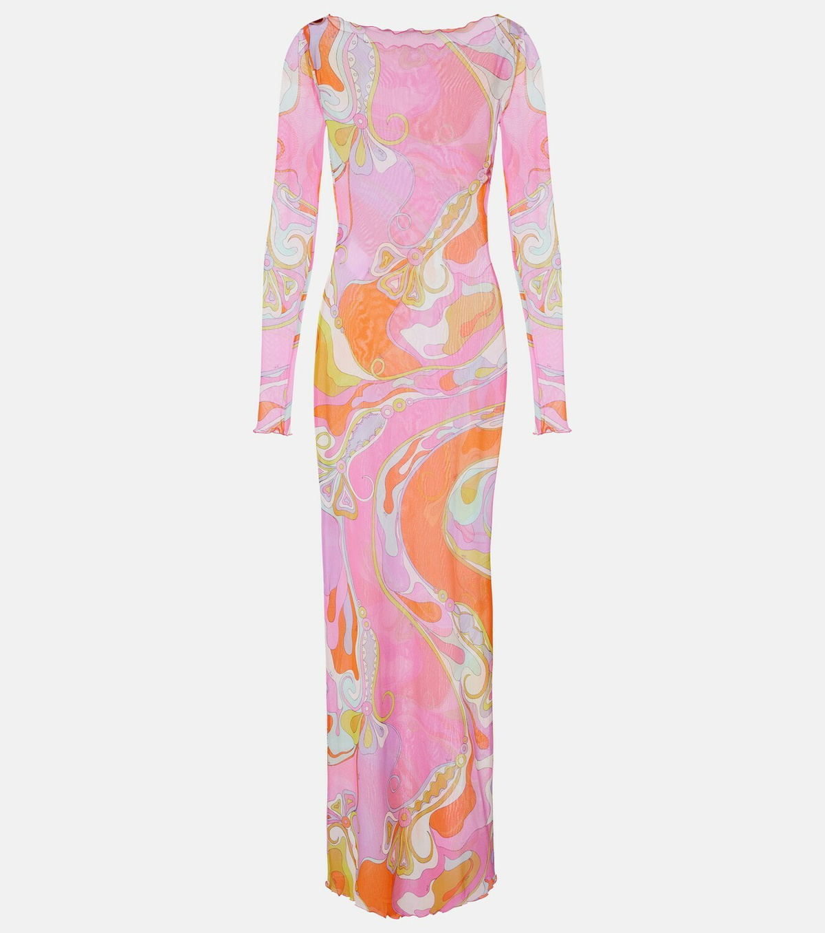 Pucci Orchidee sheer tulle maxi dress