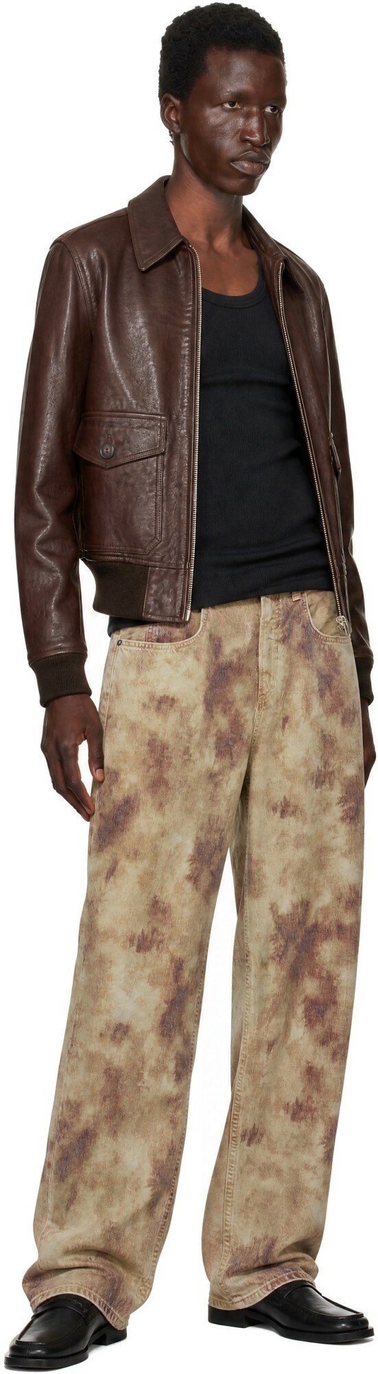 AGOLDE Beige & Red Fusion Jeans