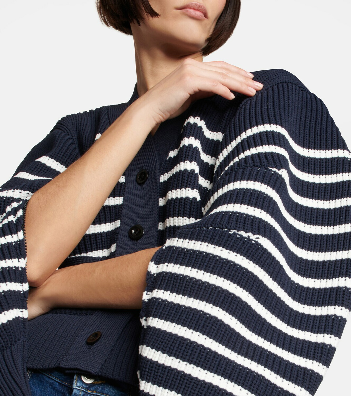sacai  2020aw アシンメトリーハイゲージカーディガン 1 Sacai - Striped cardigan Sacai