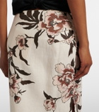 SIR Floral linen maxi skirt
