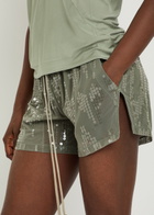 Rick Owens Lilies Ricamati Embellished Stretch-tulle Shorts Light Green