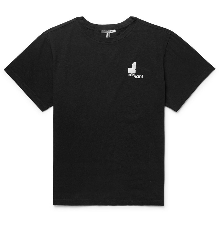 Photo: Isabel Marant - Zaffer Logo-Print Cotton-Jersey T-Shirt - Men - Black