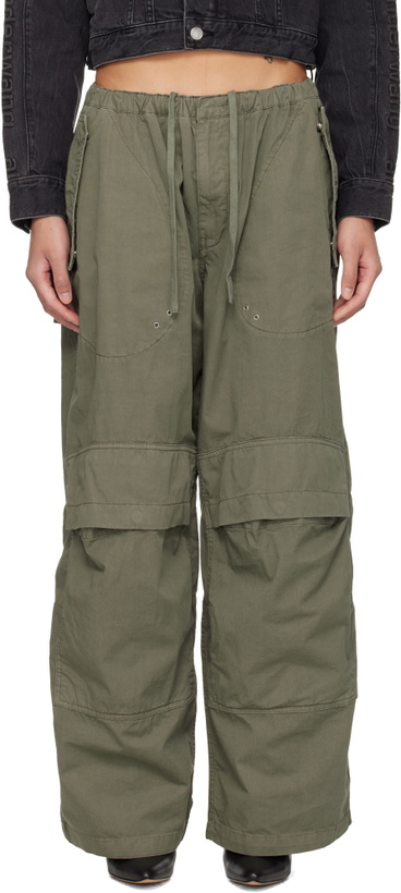 Photo: Alexander Wang Khaki Mid-Rise Articulated Pockets Cargo Pants