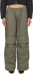 Alexander Wang Khaki Mid-Rise Articulated Pockets Cargo Pants