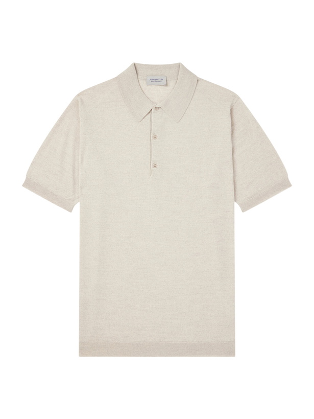 Photo: John Smedley - Macloud Knitted Merino Wool Polo Shirt - Neutrals