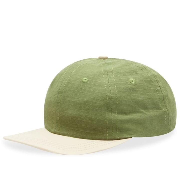 Photo: Lite Year 2-Tone Cotton 6 Panel Cap in Olive/Sand
