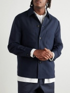 UMIT BENAN - Jerome Linen and Wool-Blend Overshirt - Blue