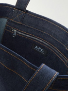 A.P.C. - Axel Logo-Print Denim and Leather Tote Bag