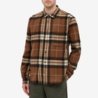 YMC Men's Wool Check Shirt in Brown