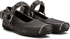 OPEN YY Gray Flower-Stud Ballerina Flats