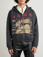 Enfants Riches Déprimés - Les Crimes De L'amour Printed Cotton-Jersey Zip-Up Hoodie - Black