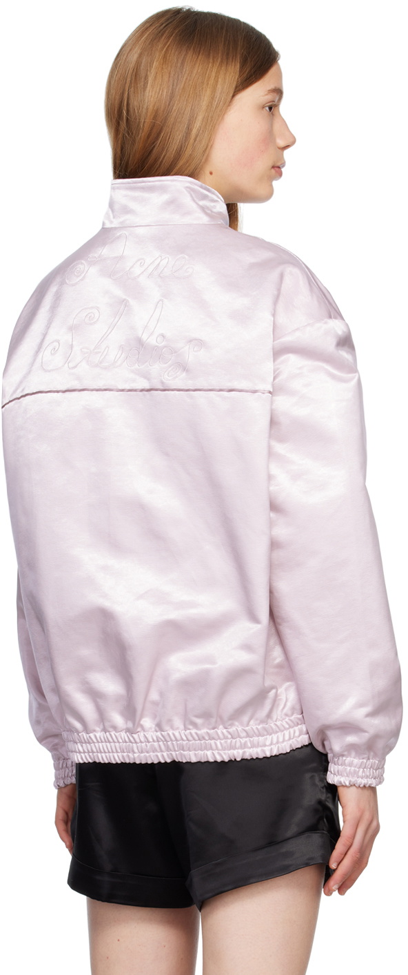 Acne Studios Pink Embroidered Bomber Jacket Acne Studios