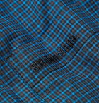 BALENCIAGA - Padded Checked Cotton-Flannel Shirt - Blue