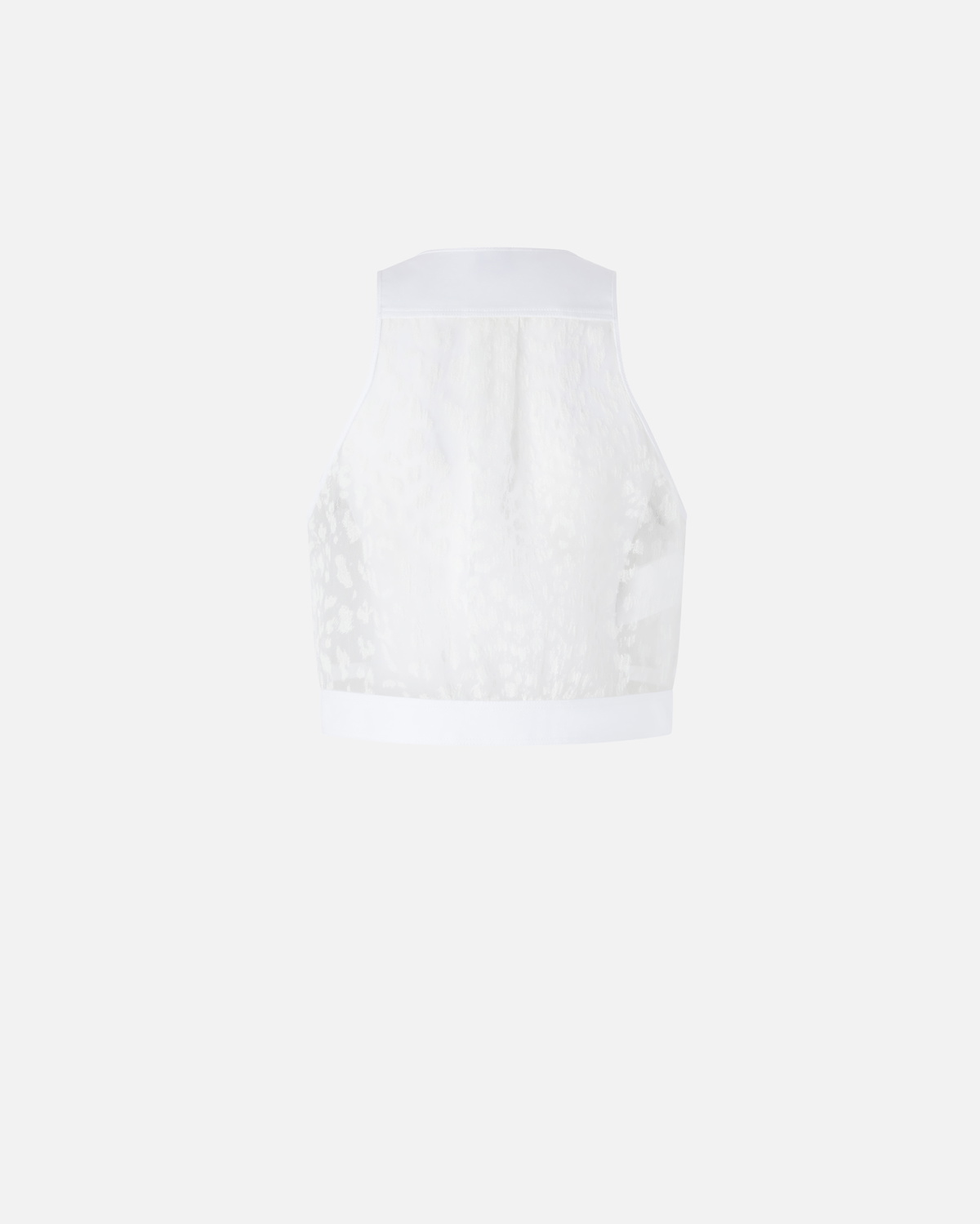 Pinko Multi Pocket Vest In Lightweight Printed Organza Bright White