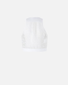 Pinko Multi Pocket Vest In Lightweight Printed Organza Bright White