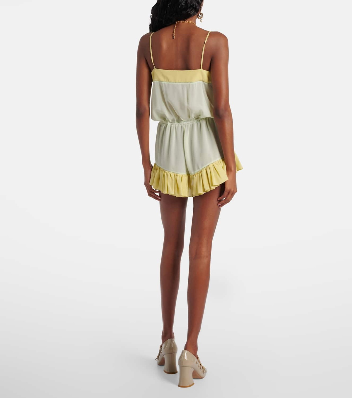 Chloé Ruffled silk romper