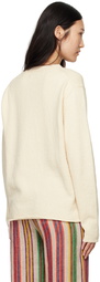 The Elder Statesman Off-White Nora Open Eyes Sweater