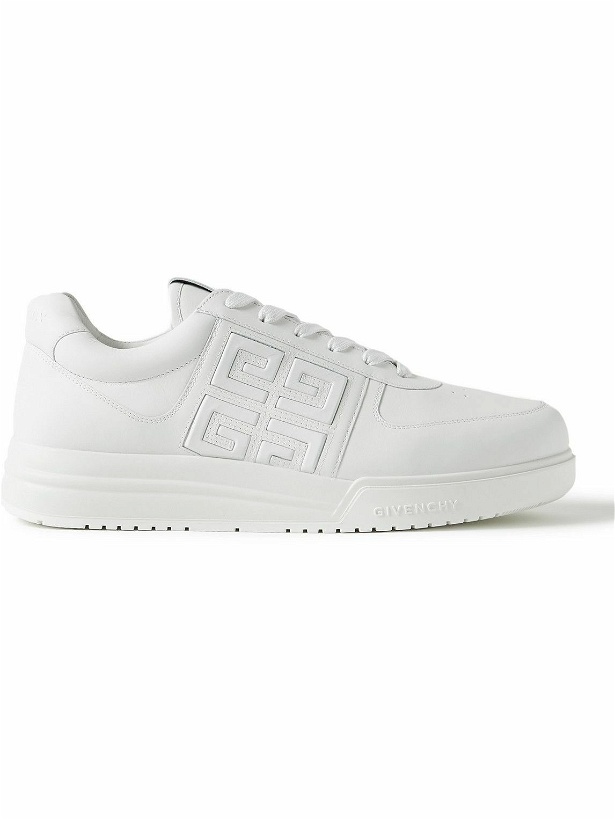 Photo: Givenchy - G4 Logo-Embossed Leather Sneakers - White