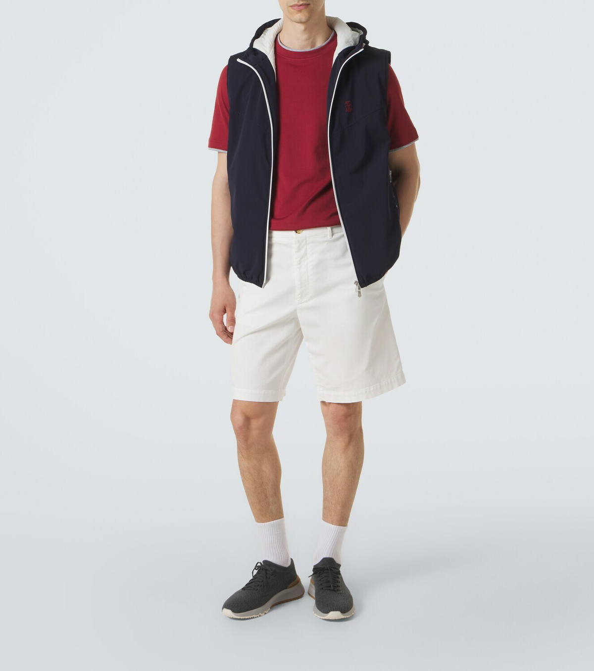 Brunello Cucinelli Logo nylon hooded vest