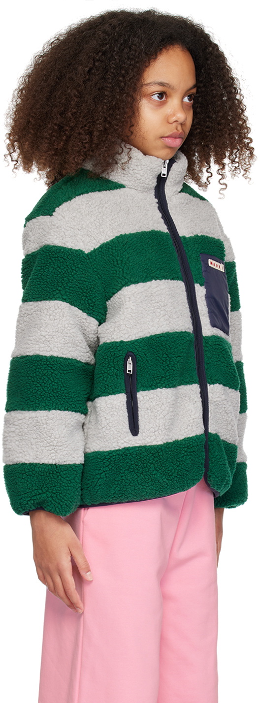 Marni Kids Green Striped Jacket