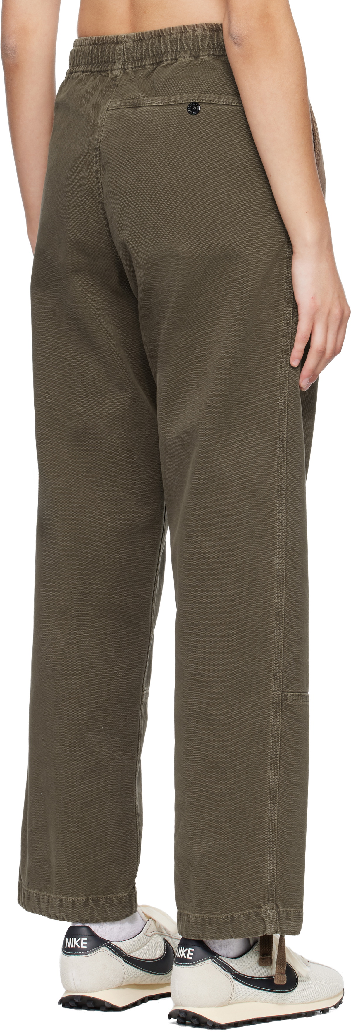 Stone Island Brown 3100005 Organic Panama Cotton Old Effect Trousers