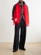 Jacquemus - Cavallo Logo-Appliquéd Fringed Virgin Wool-Felt Scarf - Red