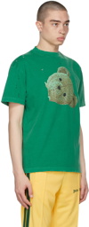 Palm Angels Green GD Bear Head Classic T-Shirt