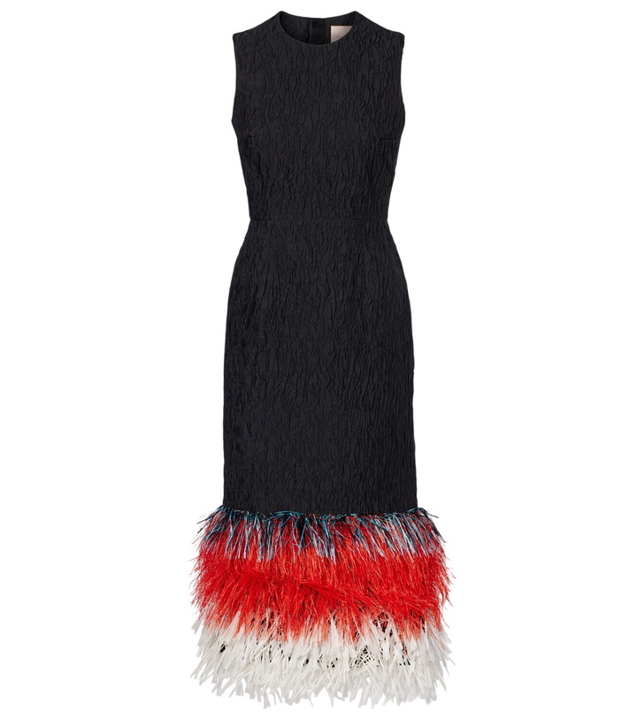 Photo: Roksanda Zua feather-trimmed midi dress
