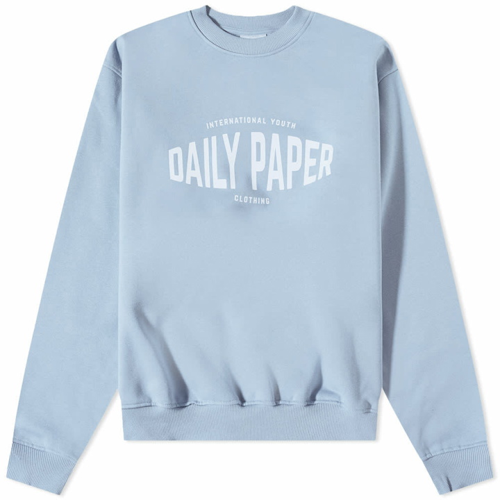 Photo: Daily Paper Men's Youth Sweat in Wash Blue