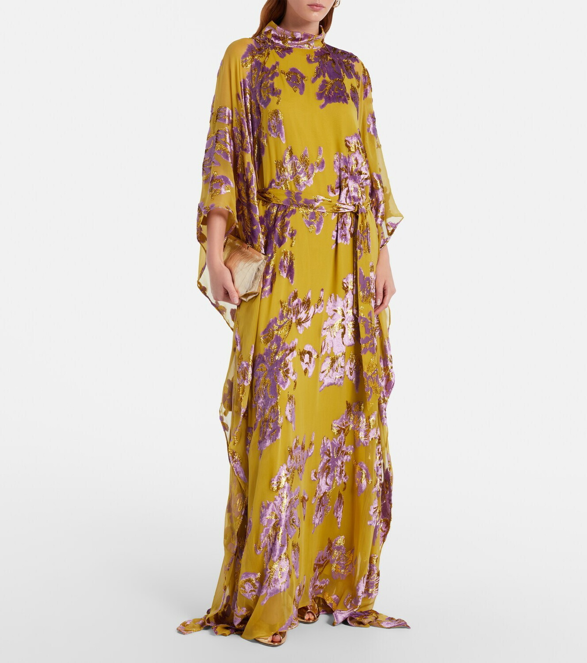 Taller Marmo Leonor floral fil coupé kaftan