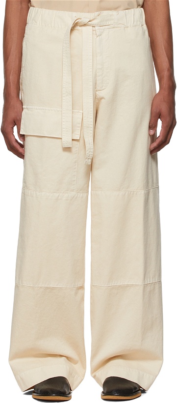 Photo: Dries Van Noten Off-White Cotton Cargo Pants