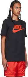 Nike Black & Red Icon Futura T-Shirt