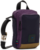 PS by Paul Smith Navy & Purple Nylon Colorblock Messenger Bag