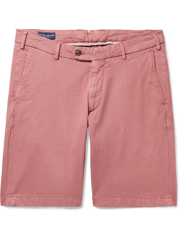 Photo: PETER MILLAR - Wayfare Slim-Fit Stretch TENCEL Lyocell and Cotton-Blend Shorts - Red