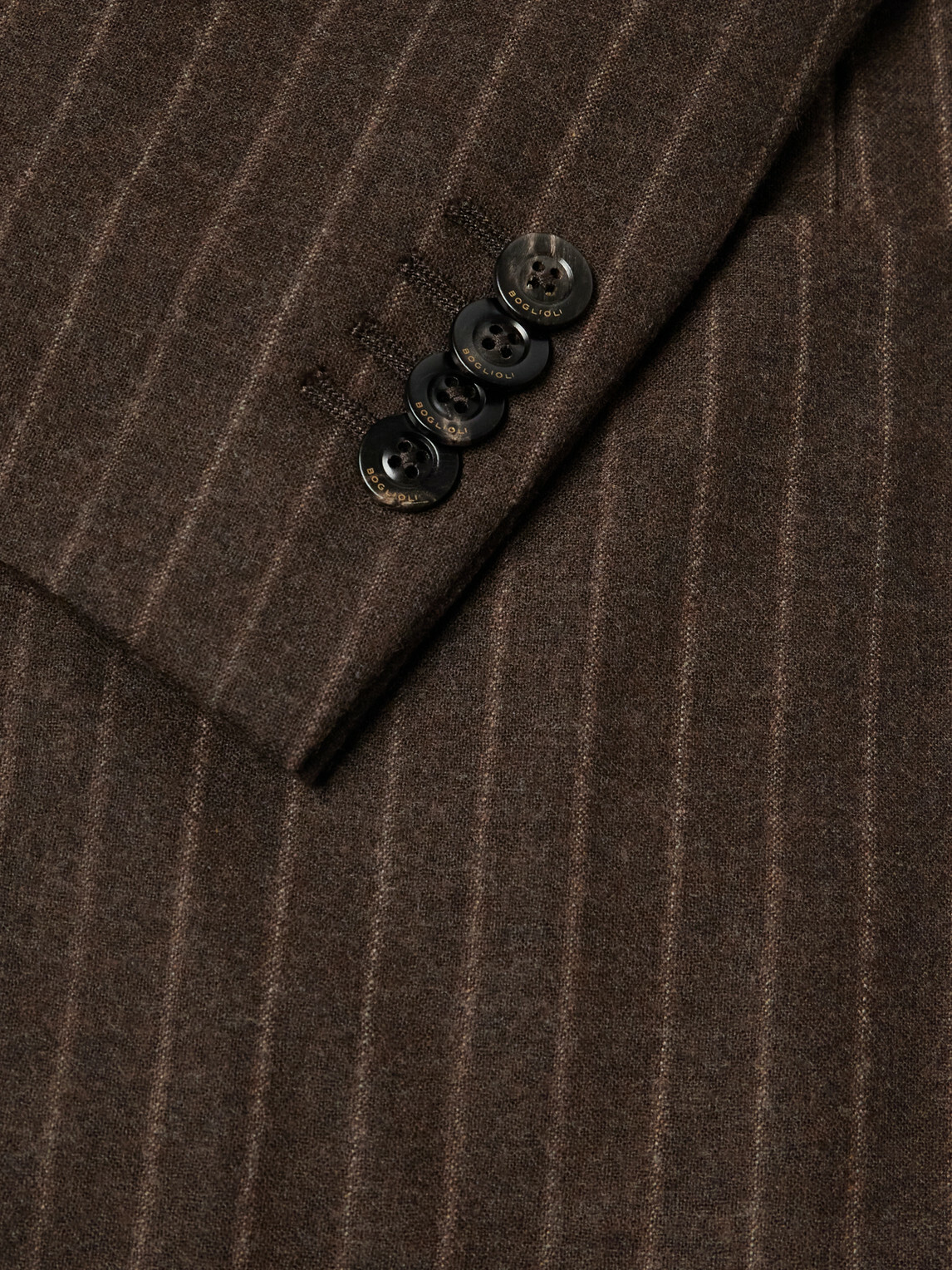 Boglioli - Pinstriped Virgin Wool-Flannel Suit Jacket - Brown