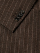 Boglioli - Pinstriped Virgin Wool-Flannel Suit Jacket - Brown